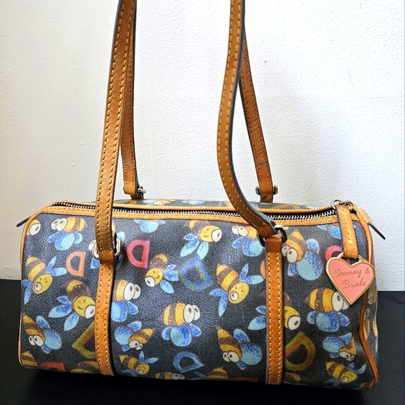 Dooney & Bourke Handbags - Dooney & Bourke Rainbow Zipper Bumble Bees Barrel bag in Coated Canvas